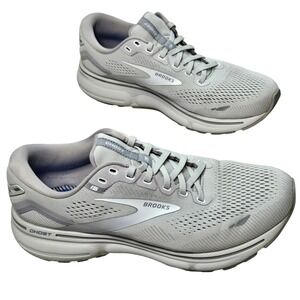 Brooks Ghost 15 Mens Running Shoes 9.5 Wide D Grey Alloy White 1203801D112